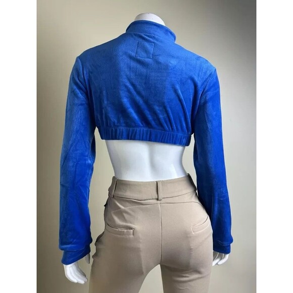 NEW ADIDAS Orig X JEREMY SCOTT women's top MED TRACK VELVET CROP Underwirebra - Picture 3 of 4